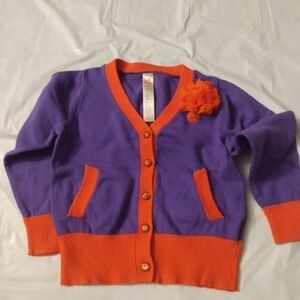 Cherokee Girl Sweater, Sz 2T, Red & Purple, 100% cotton, pre-owned
